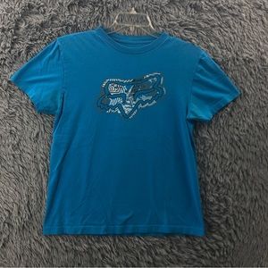 Fox Tshirt Mens Medium Blue Logo Short Sleeve Shirt